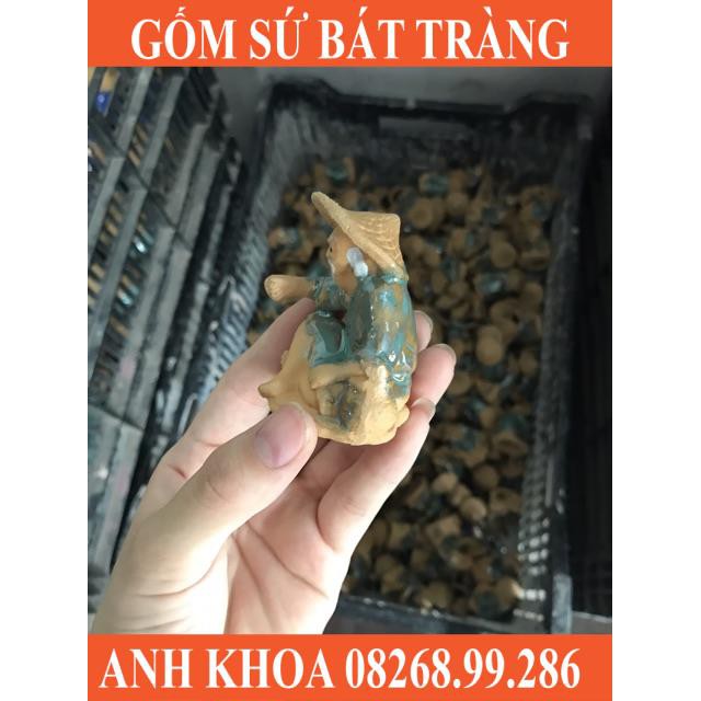 Ông câu cá trang trí thác phong thuỷ - Gốm sứ Bát Tràng Anh Khoa