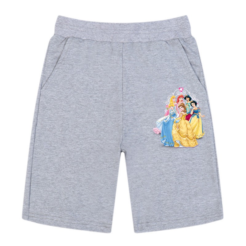 Quần Short Cotton Co Dãn In Họa Tiết Công Chúa Disney Cho Bé Gái