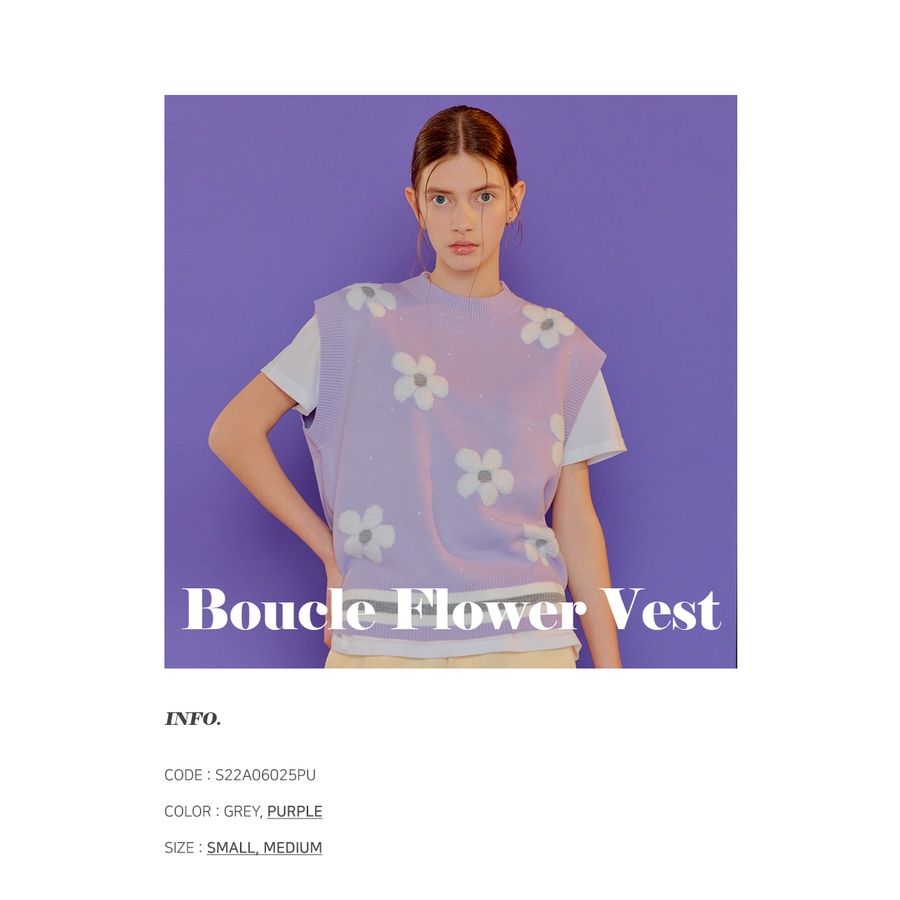 Áo len gi-lê S22A06025 | Boucle Flower Vest