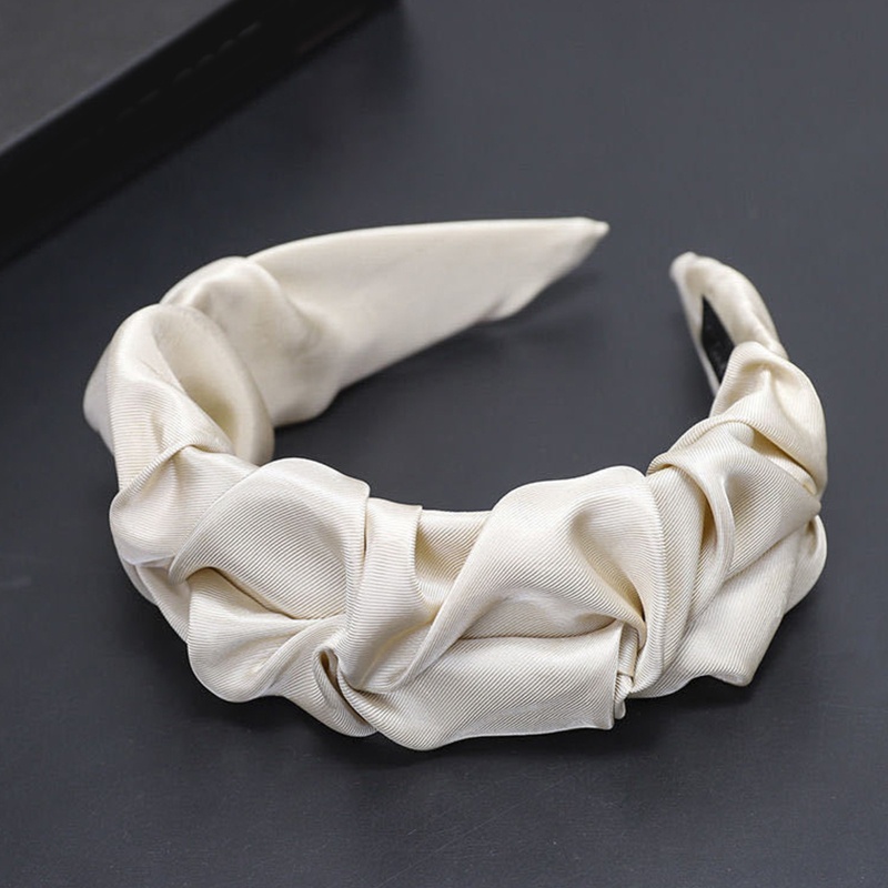 Băng Đô Cài Tóc Màu Trơn Xếp Ly Thời Trang Cho Nữ