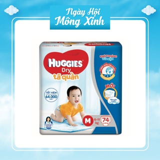 [HẢI DƯƠNG] (Có đệm mây)TÃ QUẦN HUGGIES ĐỦ SIZE M74/ L68/ XL62/ XXL56