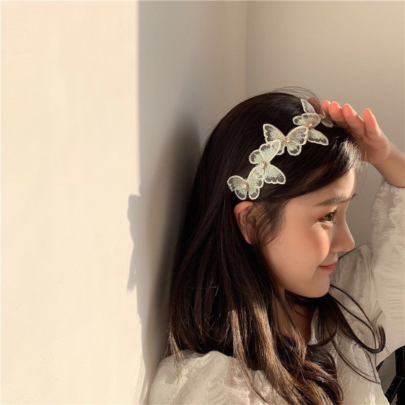 Băng đô vải trang trí cánh bướ-m xinh xắn phong cách Hàn Quốc dành cho nữ - LIONKING