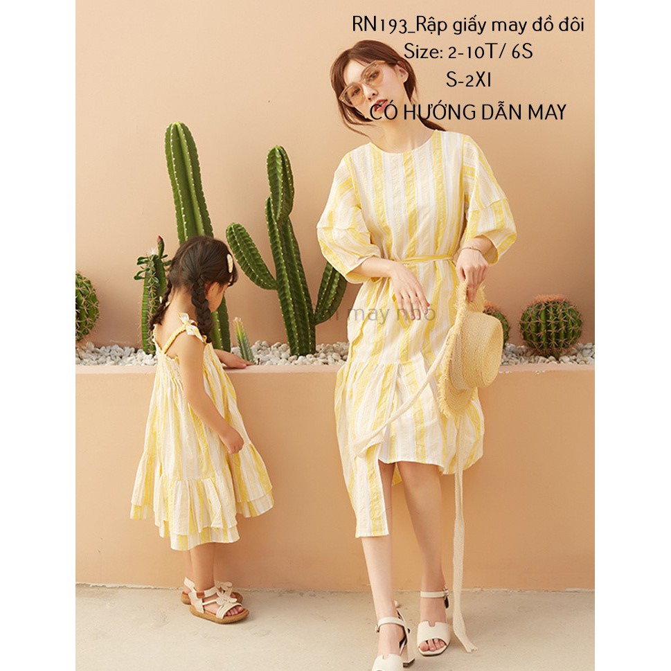 RN193_Rập giấy may set đồ mẹ và bé