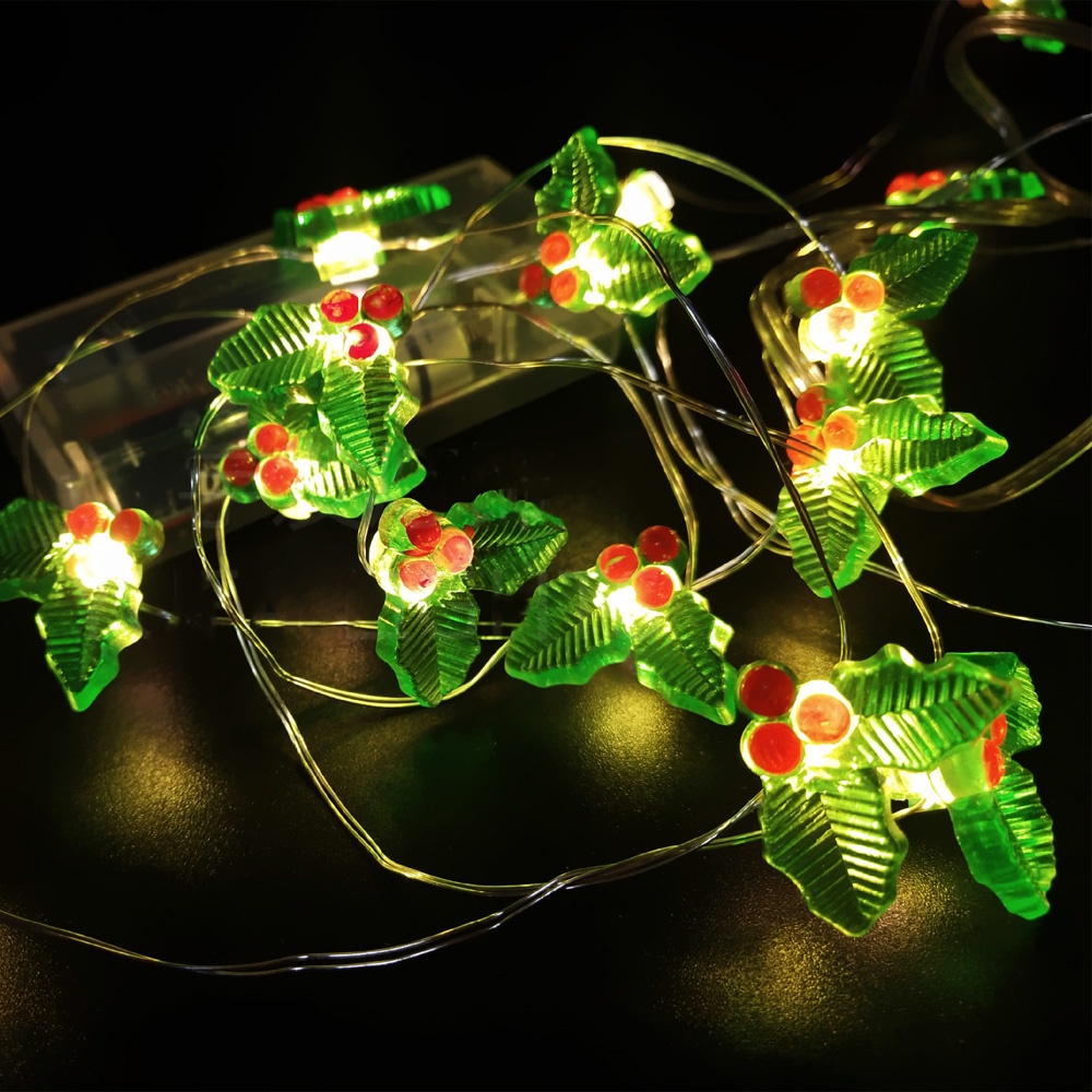 Dây đèn LED 2m 20 bóng hình hoa tuyết trang trí giáng sinh và năm mới