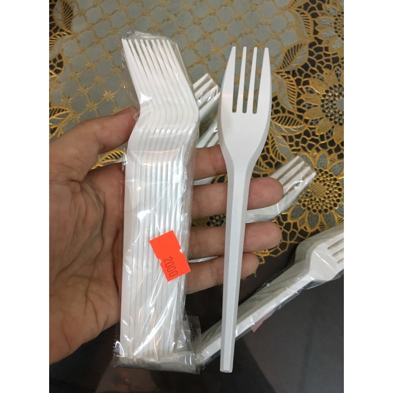 Nĩa nhựa cao cấp - Nĩa nhựa HPB49 – Nĩa bằng nhựa sử dụng 1 lần (10 cái/ bịch)