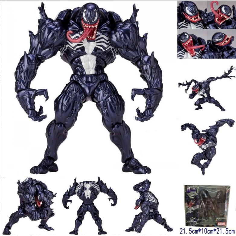 Mô hình Venom SHF Marvel cao 16cm có thể cử động khớp chi tiết sắc nét hàng có sẵn
