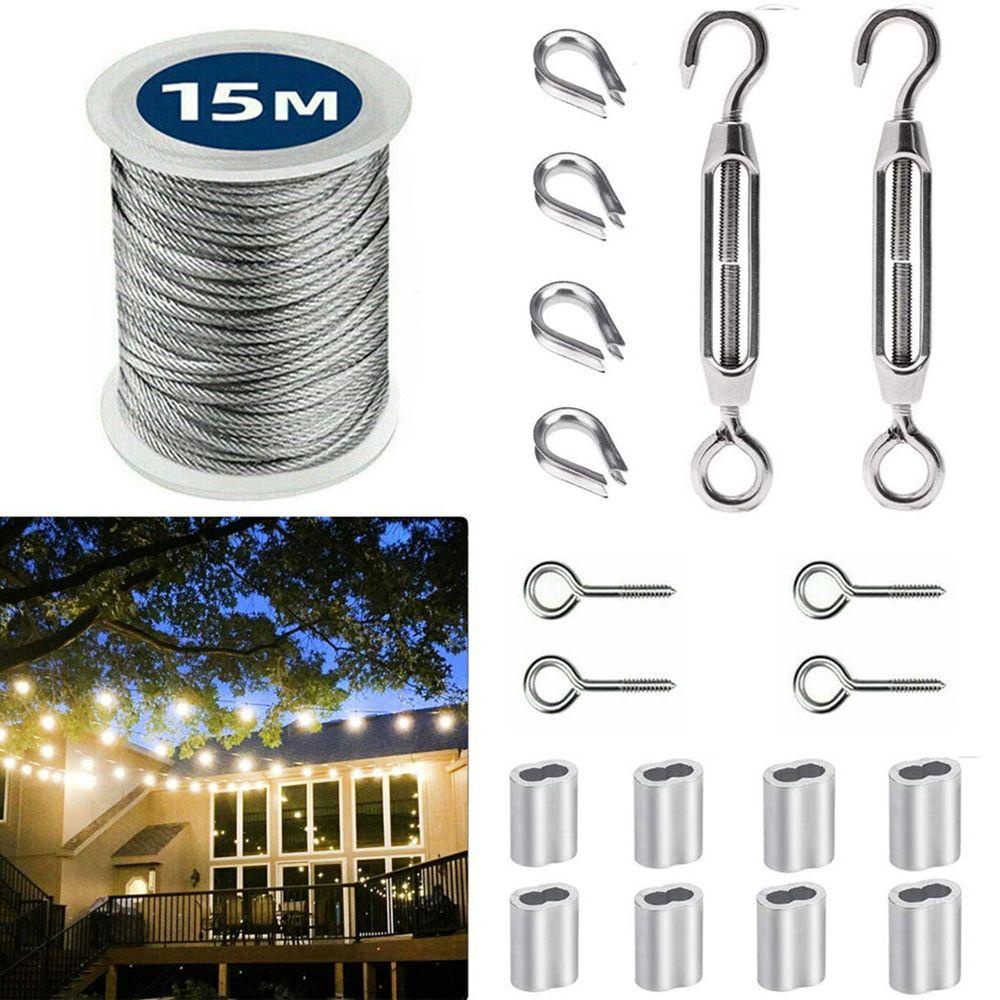 CONOPERY Cuộn Dây Thừng Dựng Lều Bằng Thép Không Gỉ 15M 2mm