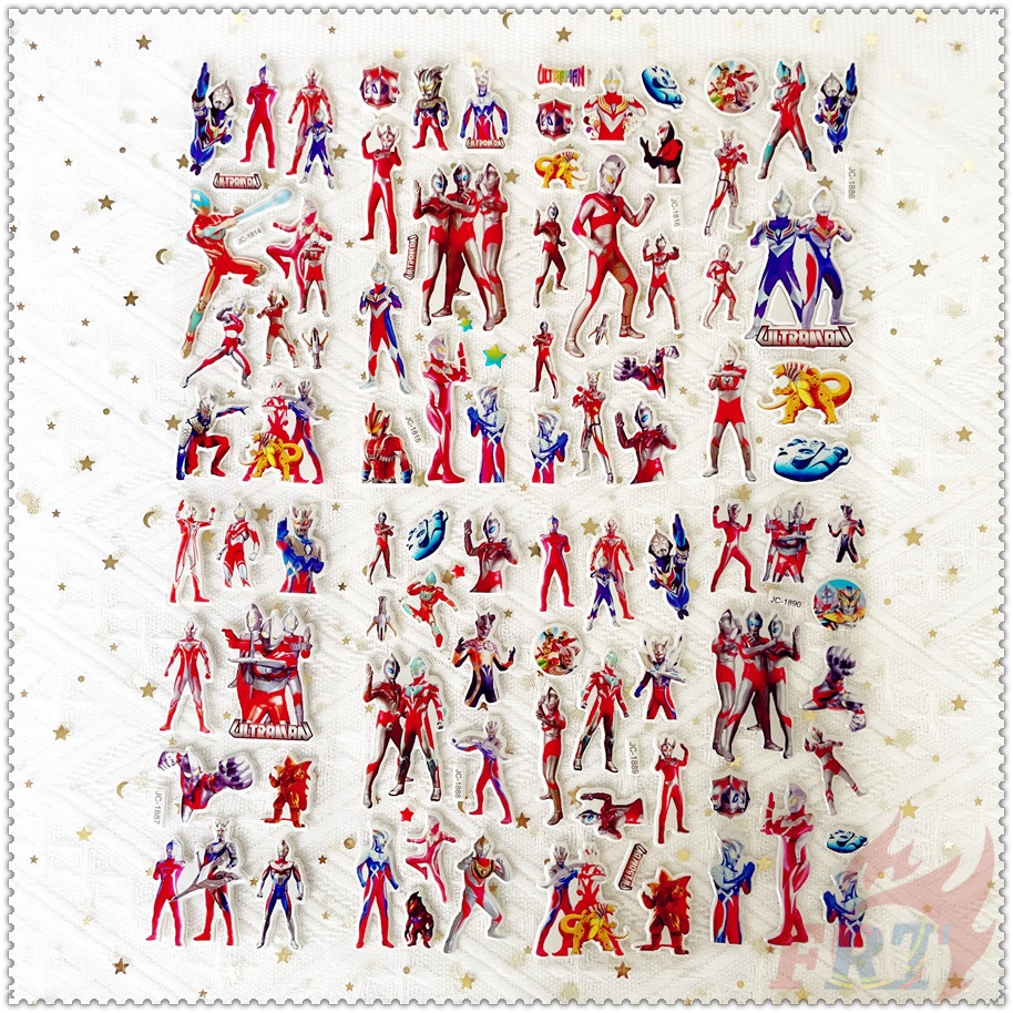 ▶ Set 5 Tấm Hình Dán Nhân Vật Ultraman Q-1 ◀ Miếng Dán PVC 3D Chống Thấm Nước Chất Lượng