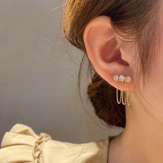 Bông Tai Mạ Bạc 925 Dáng Dài Thiết Kế Xinh Xắn Cho Nữ / Khuyên tai