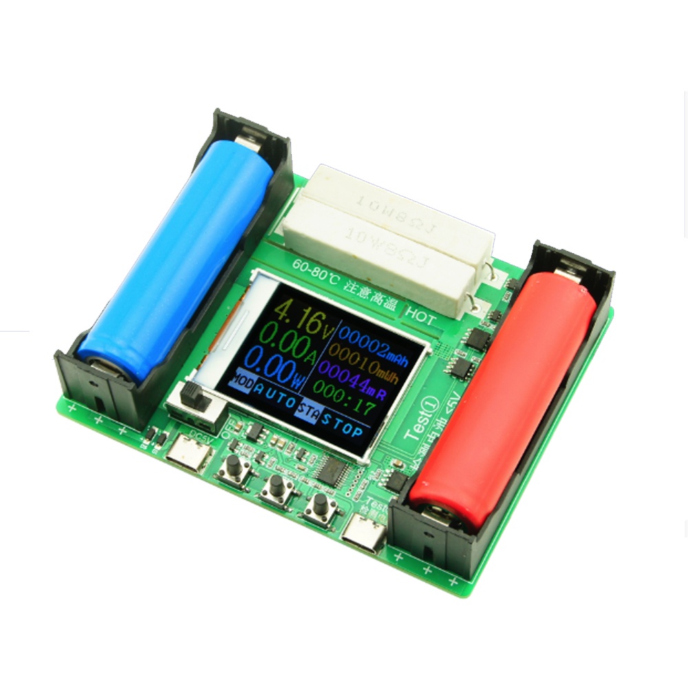 Máy Dò Dung Lượng Pin 18650 DC5V Tự Động Sạc Và Khử Trùng Cổng Type-C Có Màn Hình LCD