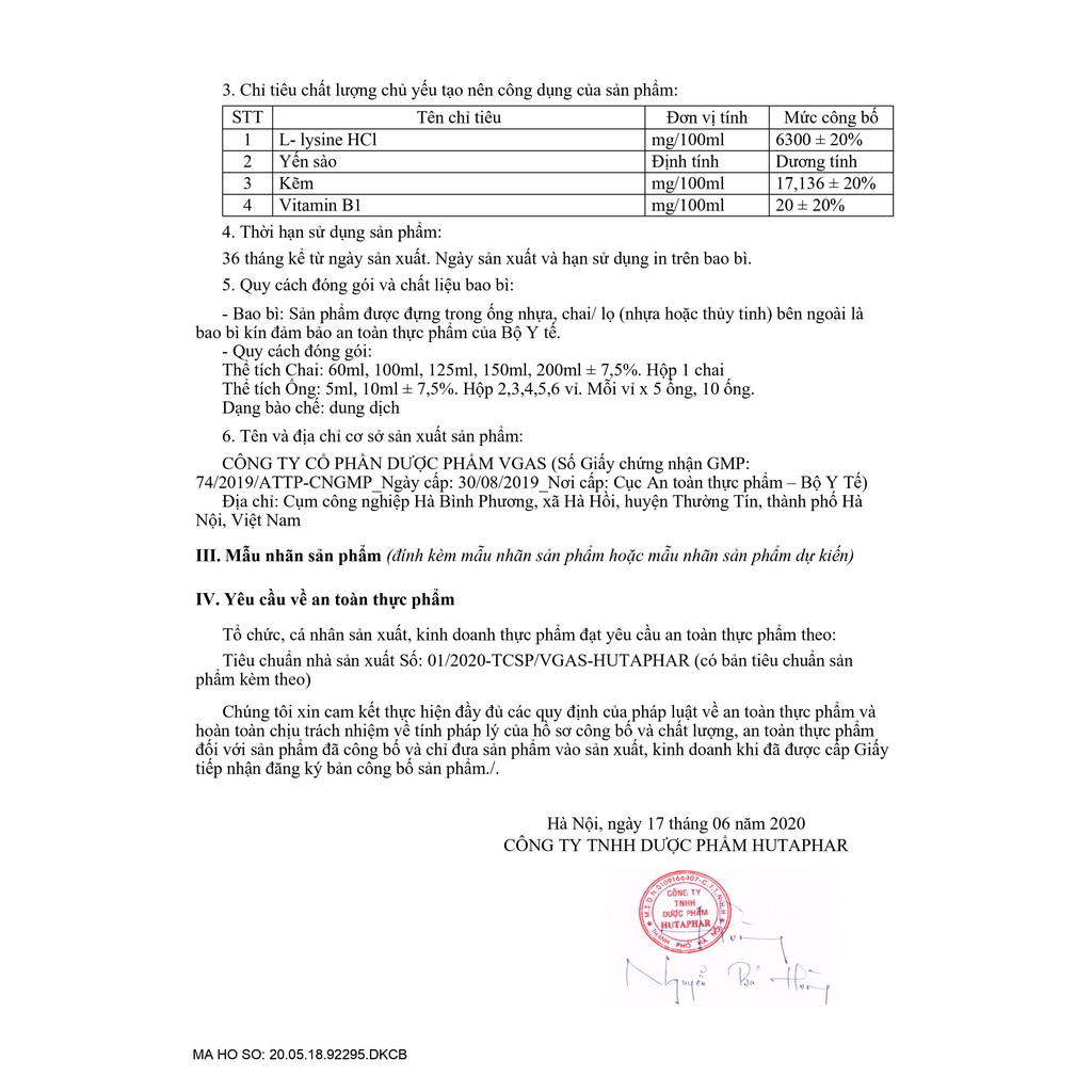 Siro yến sào HUTA vị YẾN đặc trưng - Chứa 4 loại enzym tiêu hoá - Giảm trớ, nôn, giúp bé ăn ngon ngủ ngon 20 ống