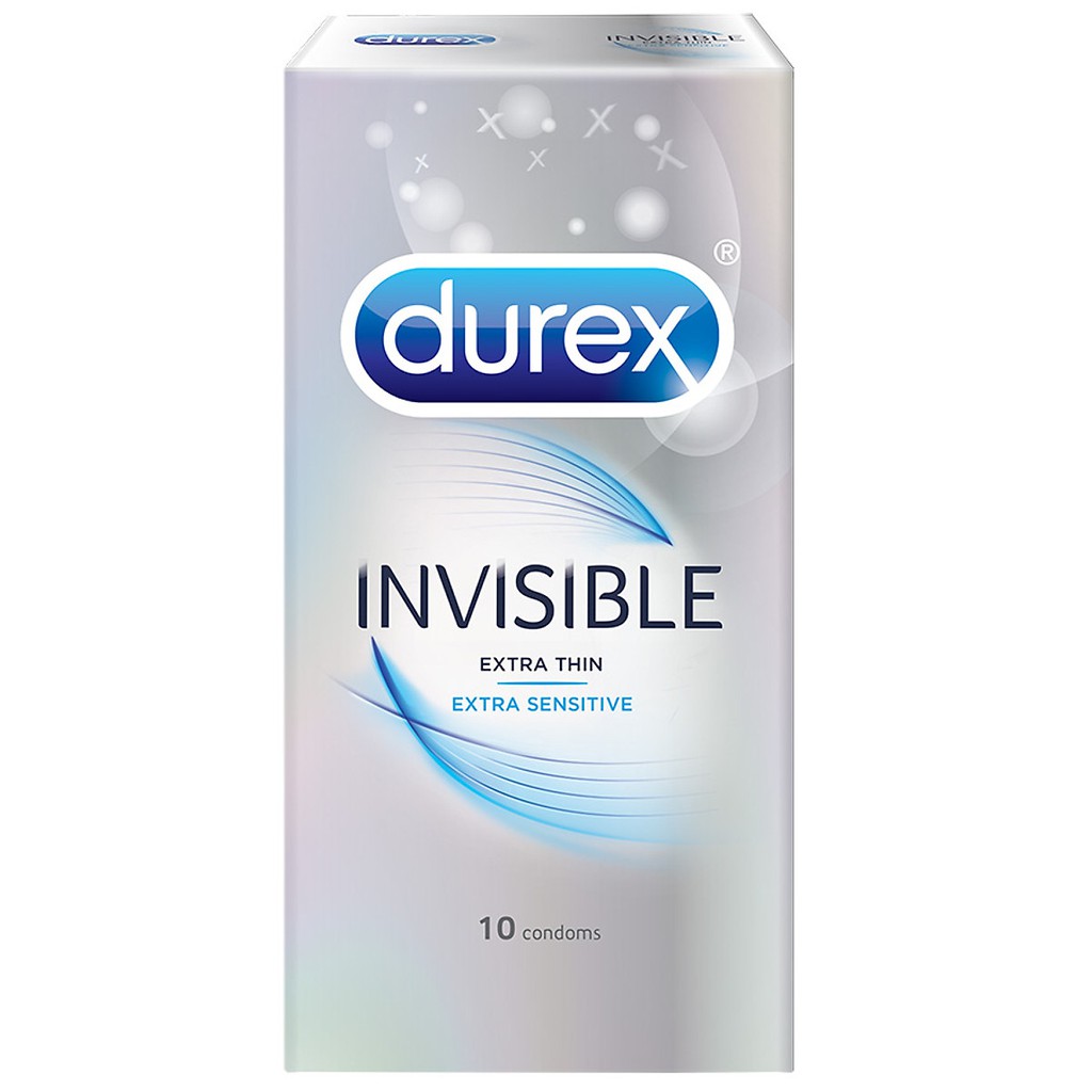 [COMBO 2] Bao cao su Durex Invisible - BCS siêu mỏng cảm giác thật + TẶNG 1 Gel durex Play (50 ml)