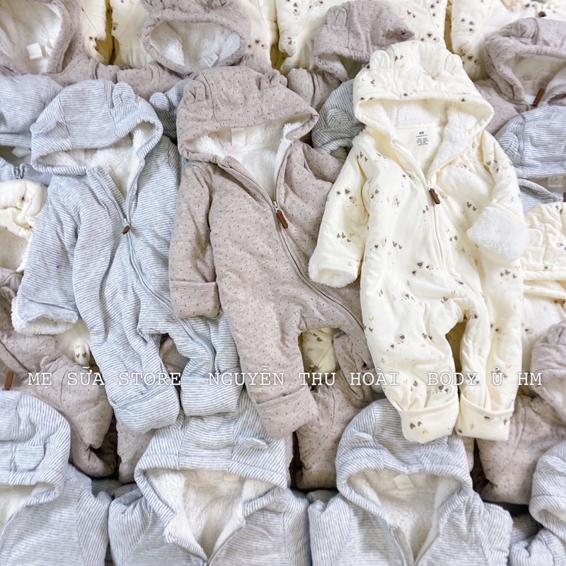 Body ủ lấm lót lông hiệu HM cho bé, body ủ HM xuất dư cho bé 3-11kg