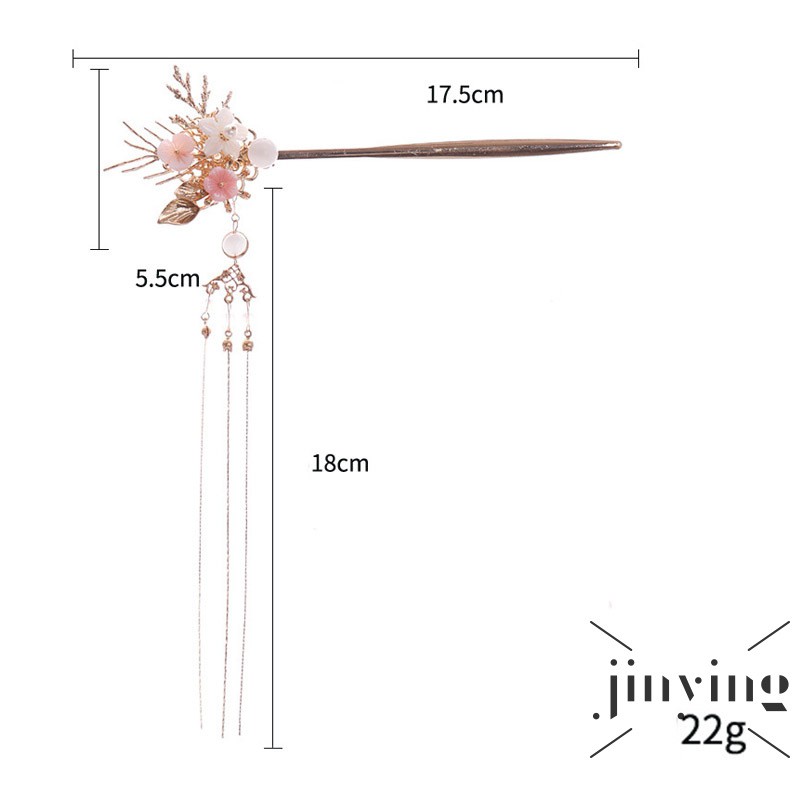 GETNOIVAS Trâm cài tóc phối núm tua kiểu cổ điển thời trang cho nữ