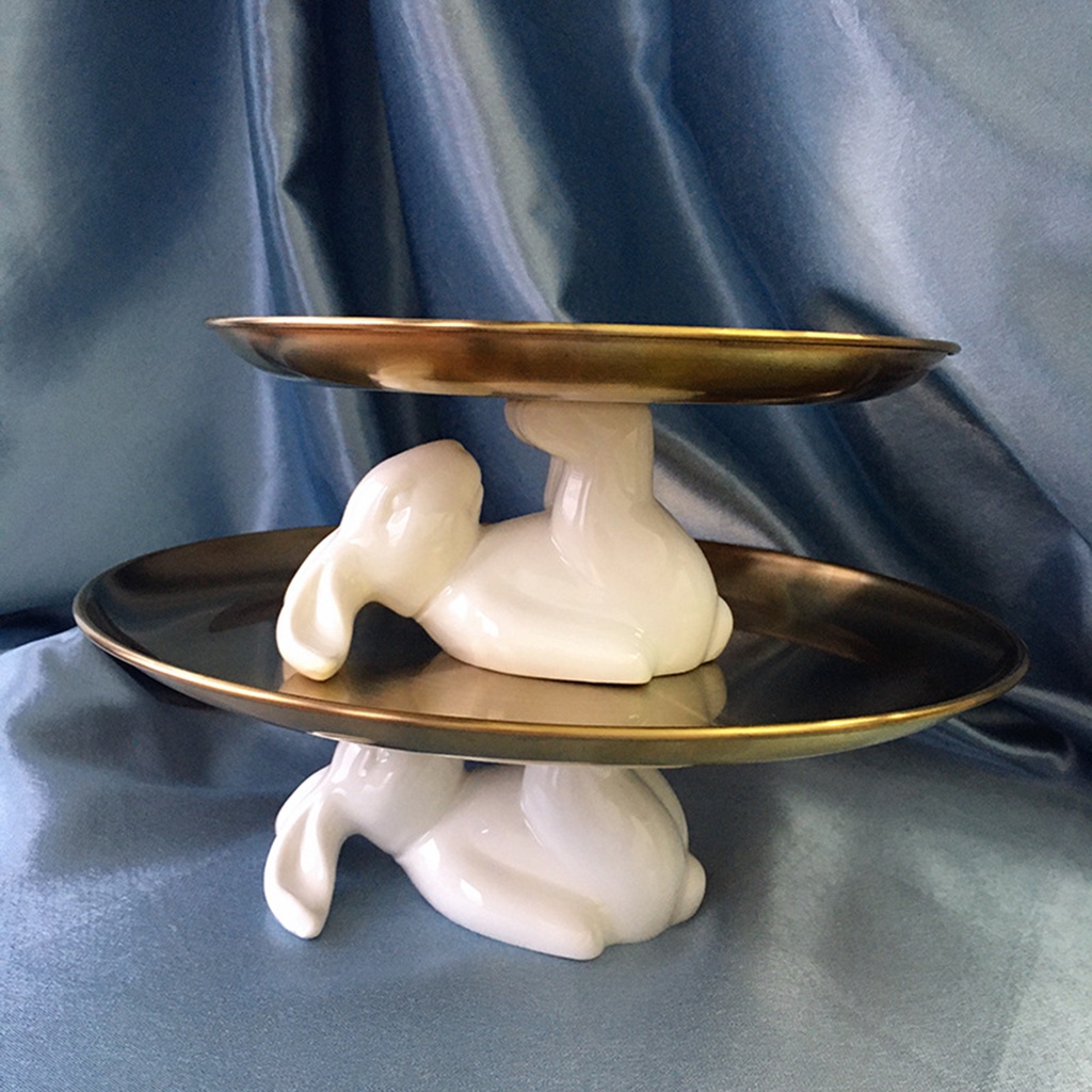 [Dolity2] Khay Đựng Trái Cây / Thức Ăn / Thức Ăn Hình Thỏ Dễ Thương Có Đế Siêu Bền Cho Phòng Ngủ