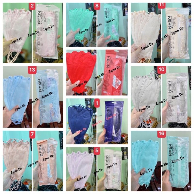 [Túi ZIP 10c]Khẩu Trang 4 LỚP KF94-QUAI ĐEO THEO MÀU-ÊM_KHÔNG ĐAU TAI- KHÔNG XÙ LÔNG