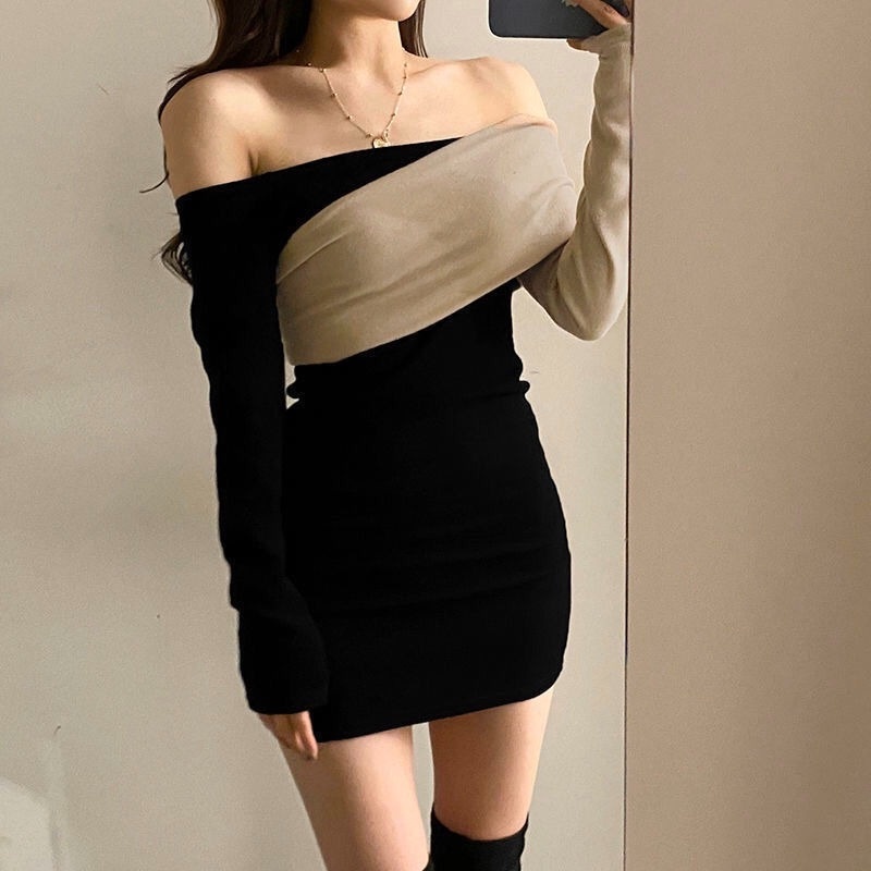 Đầm Trễ Vai Thiết Kế Mỏng Quyến Rũ Thời Trang