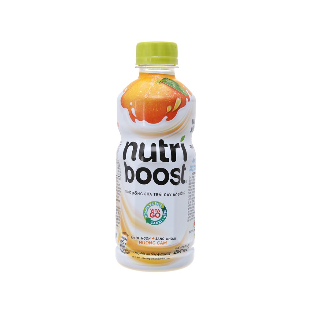 Thùng 24 Chai Nước Trái Cây Sữa Nutri Bosst Vị Cam/ Dâu 297ml