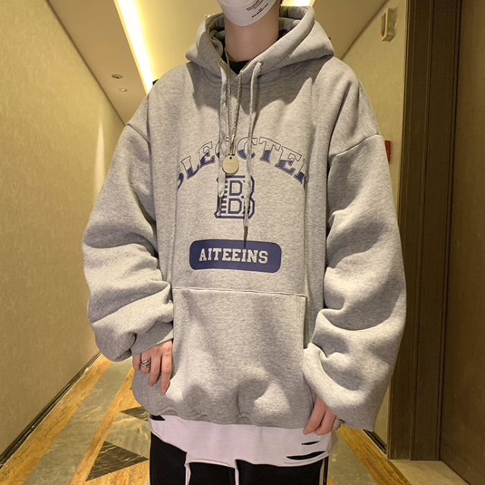 Áo hoodie tay dài dáng rộng in chữ thời trang cho nam | BigBuy360 - bigbuy360.vn