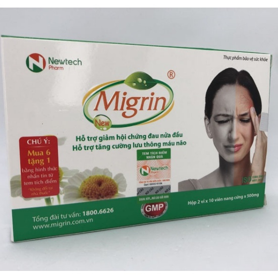 Hộp Viên Uống Migrin Plus Giảm Đau Nửa Đầu 20 Viên