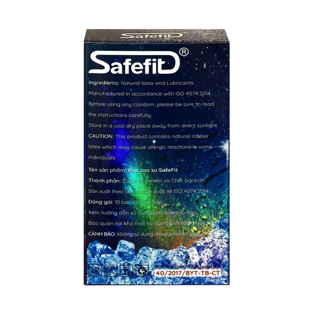 [ MUA TO TẶNG NHỎ ] - Bao Cao Su safefit FreezerMax , Siêu mỏng, mát lạnh tuột đỉnh, chính hãng - 13 cái