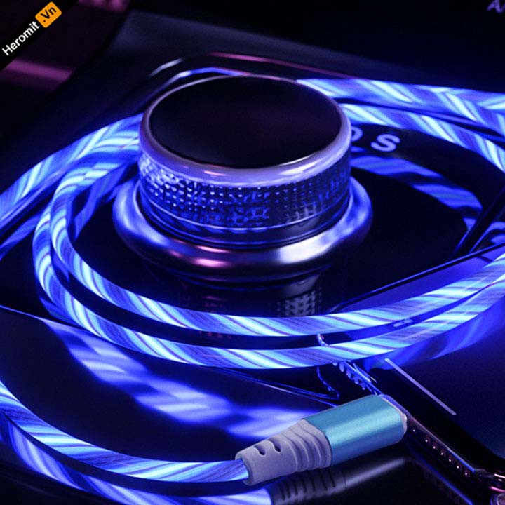 Cáp sạc nhanh Type C led phát sáng 2.1A
