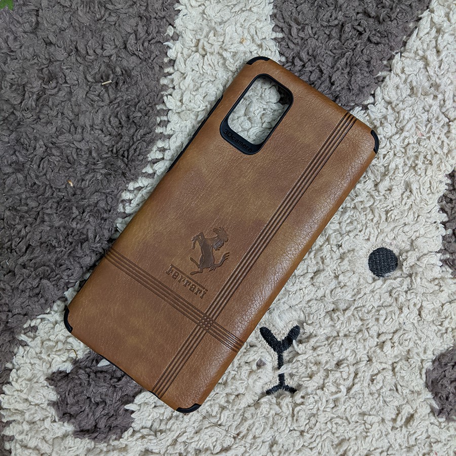 Ốp lưng chống sốc giả da Galaxy A51 kèm kính full màn hình