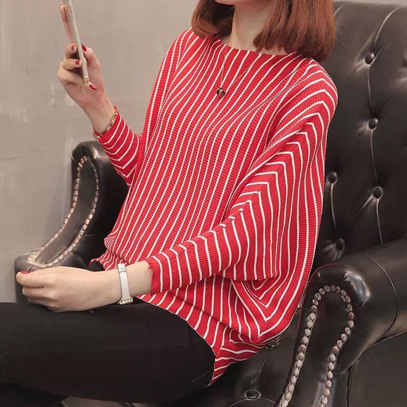 Áo Sweater Dệt Kim Tay Cánh Dơi Phong Cách Hàn Quốc Thời Trang Thu Đông Mới