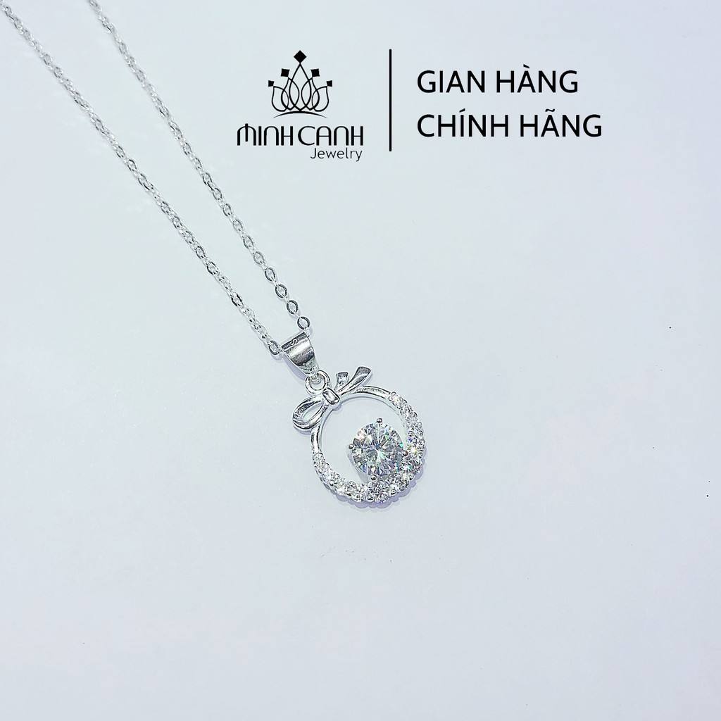 Dây Chuyền Hình Nơ Tròn Đính Đá Bạc Ta - Minh Canh Jewelry