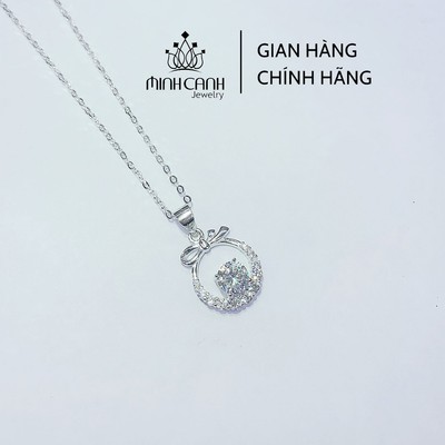 Dây Chuyền Hình Nơ Tròn Đính Đá Bạc Ta - Minh Canh Jewelry