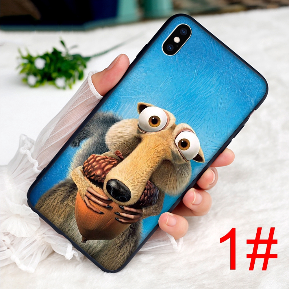 Ốp điện thoại mềm in hình nhân vật Scrat trong phim Ice Age dành cho iPhone XS Max XR X 7 8 6 6S Plus 5 5S SE