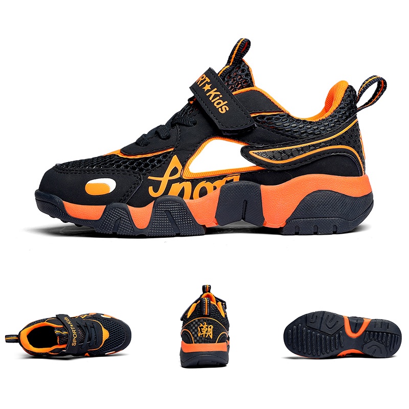 Giày Thể Thao Phối Lưới Thoáng Khí Chống Trượt Thời Trang Mùa Hè Cho Bé Trai Và Bé Gái Với 3 Màu Tùy Chọn 28-38