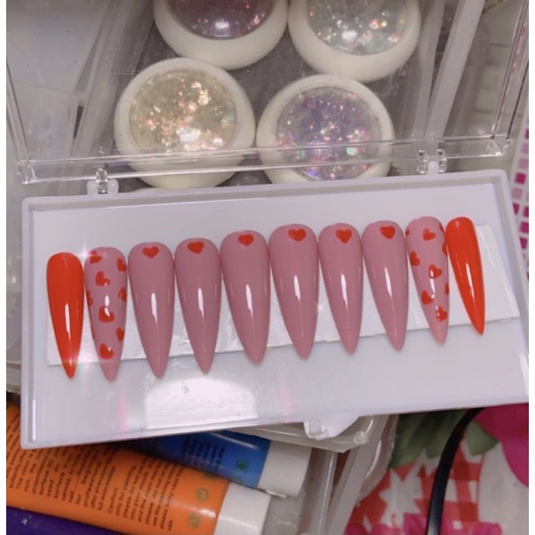 Ảnh thật Nailbox - Bộ 10 móng giả cao cấp đơn giản ngọt ngào