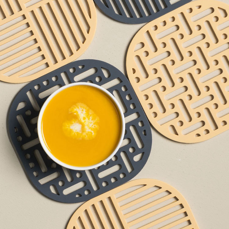 Miếng lót ly tách SUPO DEPOT silicone chịu nhiệt chống trượt 2 kích thước tùy chọn tiện lợi