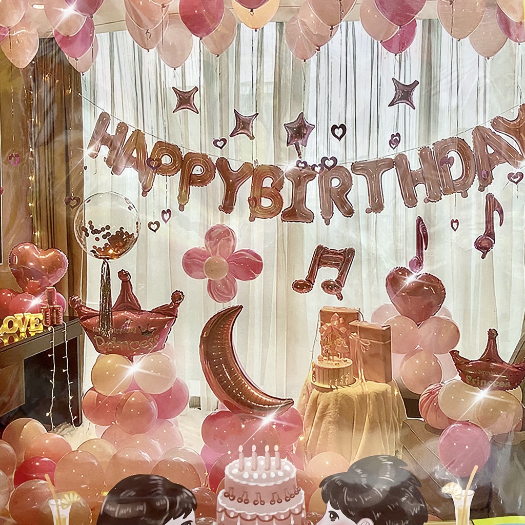 [Ảnh thật] Set trang trí sinh nhật HPBD đầy đủ phụ kiện