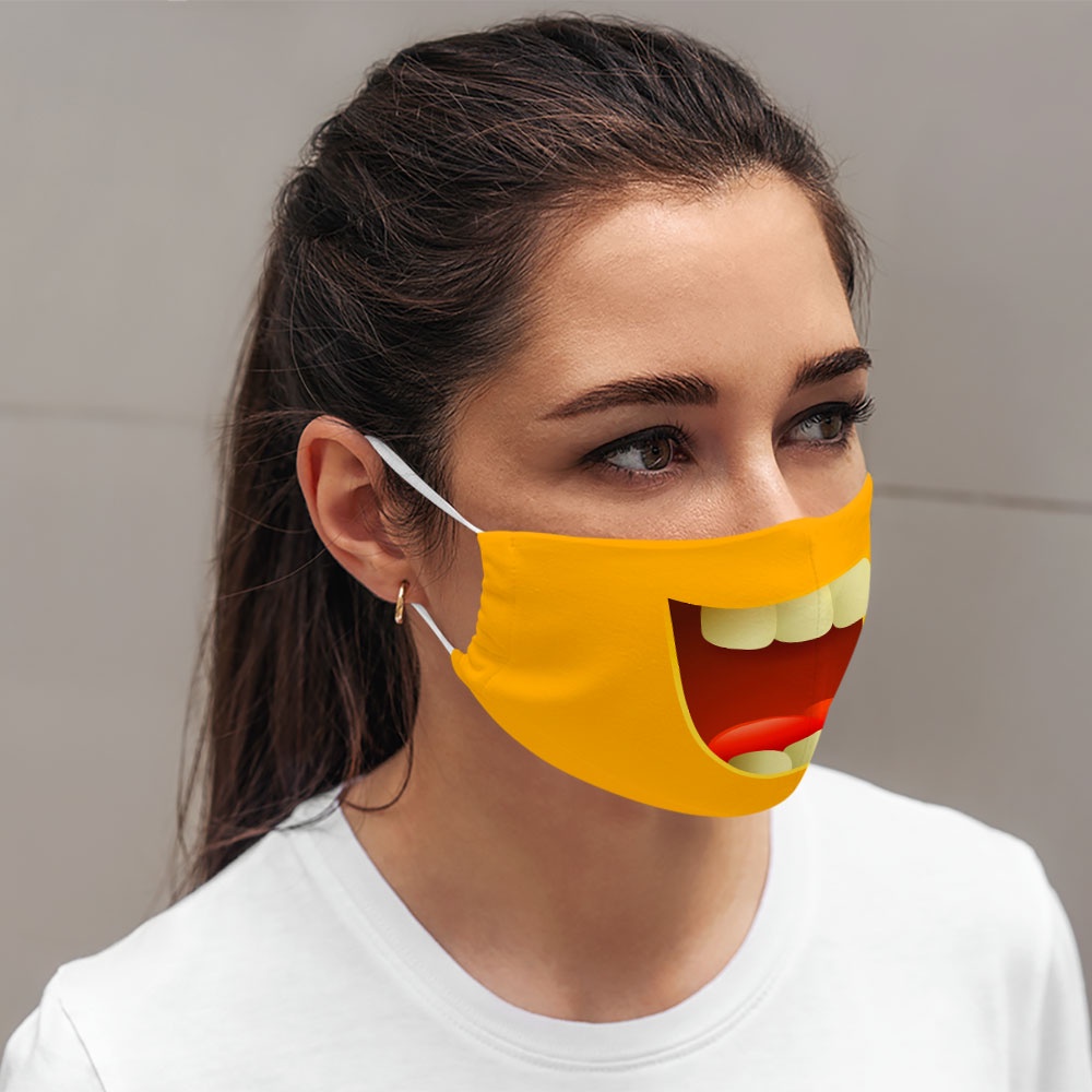Khẩu trang dễ thương vui nhộn thú cưng hoạt hình trẻ em đáng yêu Mặt Cảm Xúc EMOJIS CARTWELL bảo vệ toàn diện thoáng khí