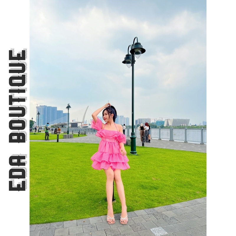 (Ảnh Thật) Đầm BabyDoll Bèo 2 Tầng , Đầm Nữ Trễ Vai Sang Chảnh Tiểu Thư , Freeszie
