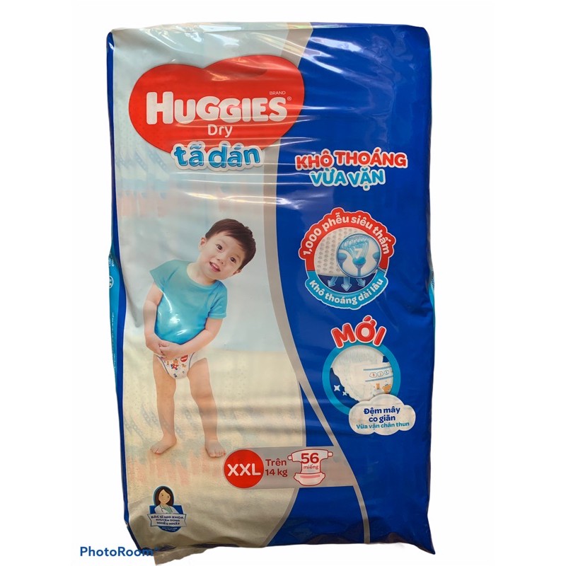 BỈM - TÃ DÁN HUGGIES SIZE XXL - 56 MIẾNG (CHO BÉ TRÊN 14KG)