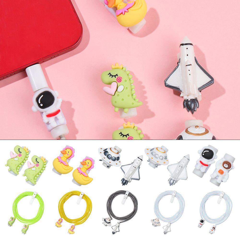 Vỏ Bọc Bảo Vệ Dây Cáp Sạc USB Mini Họa Tiết Hoạt Hình Dễ Thương