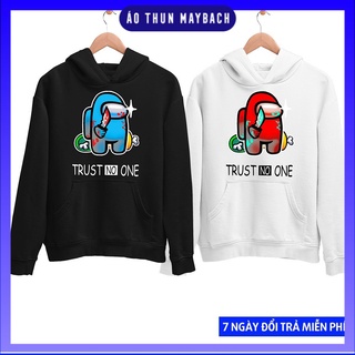 [Hot Trend] Áo Hoodie AMUS TRUST NO ONE 2 Màu Đen Và Trắng Chất Nỉ Dầy Dặn