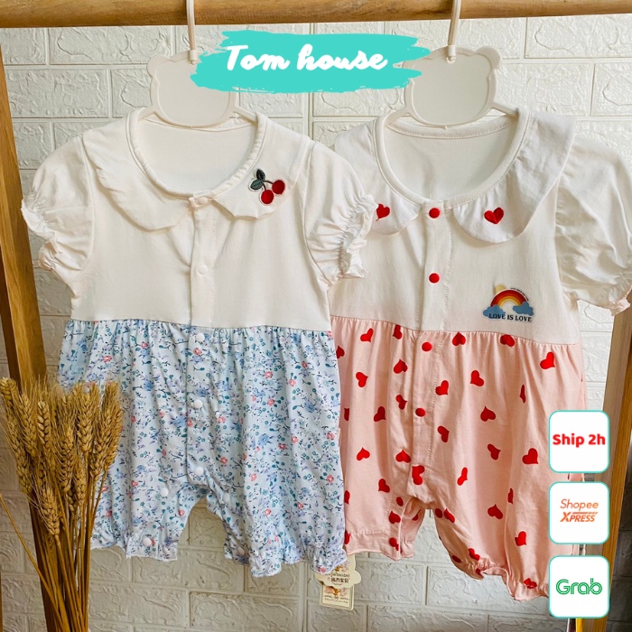 Bộ Đồ Liên Thân Body Đùi Hè Mỏng Mát Phong Cách Tiểu Thư Cho Bé Gái