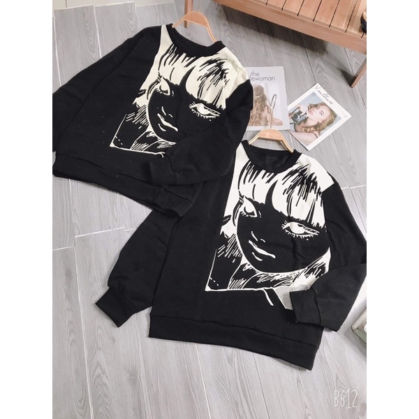 Áo nỉ bo cô gái đen LN12