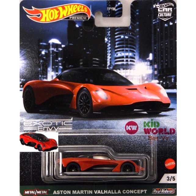 Xe mô hình Hot Wheels Premium Car Culture Exotic Envy Aston Martin Valhalla Concept GRJ75, bánh cao su.