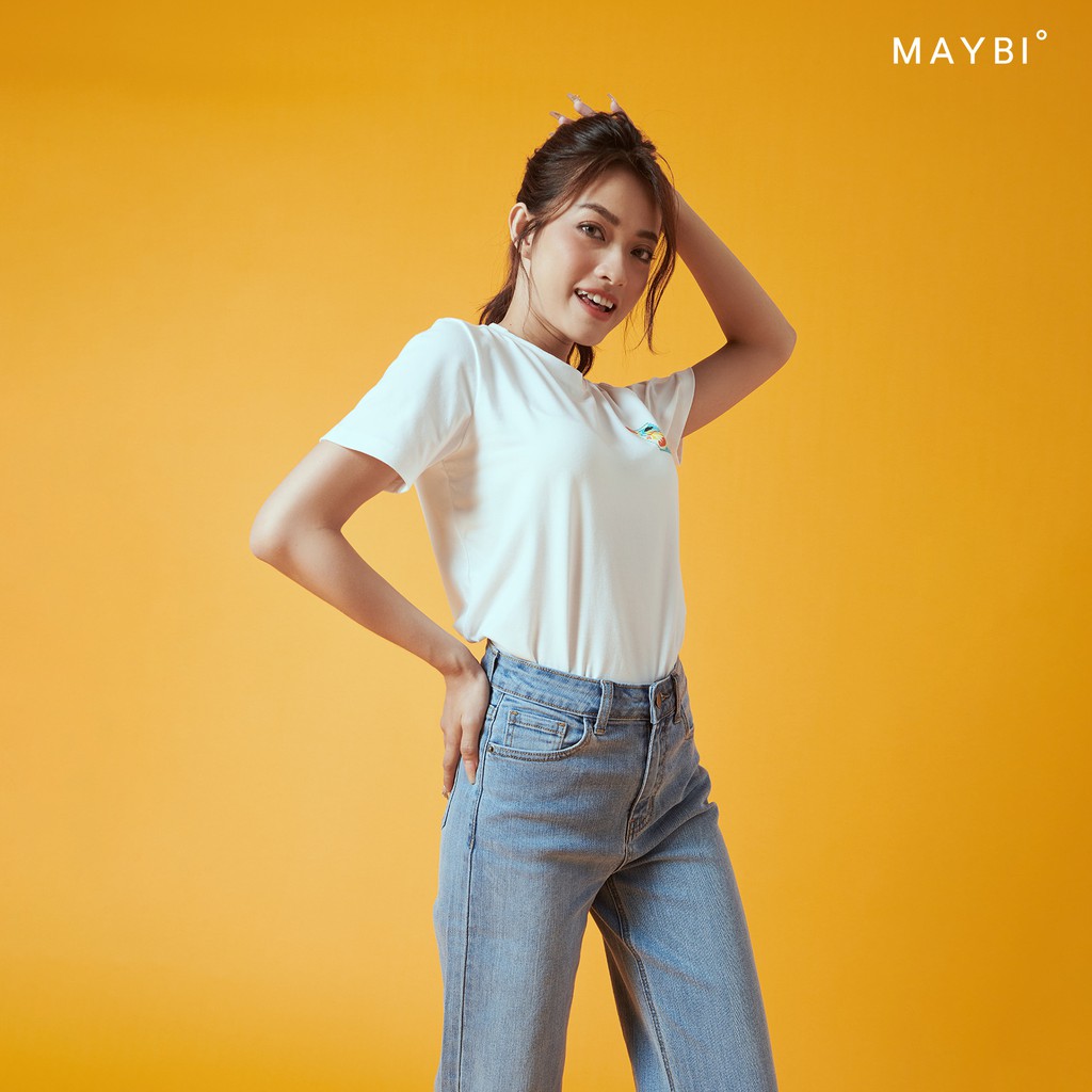 MAYBI - Quần culotte jean xanh nhạt