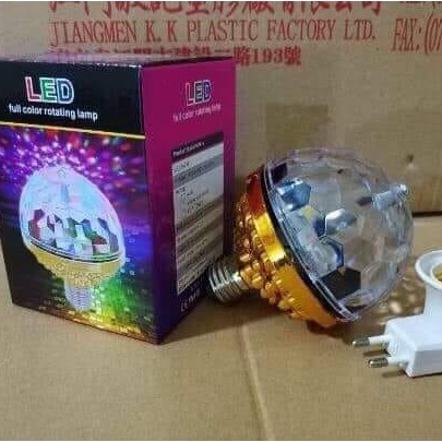 Đèn Nháy Led Quả Cầu Pha Lê 7 Màu Xoay Tròn 360 Độ (Đèn Led Magic Ball Light)