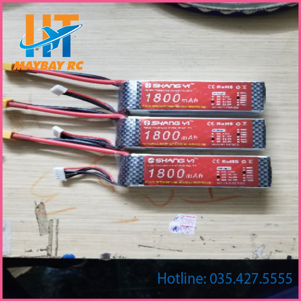 Pin Lipo ShangYi 2200mAh 45C 2s, 3s, 4s - XT60 lắp cho máy bay điều khiển từ xa các loại