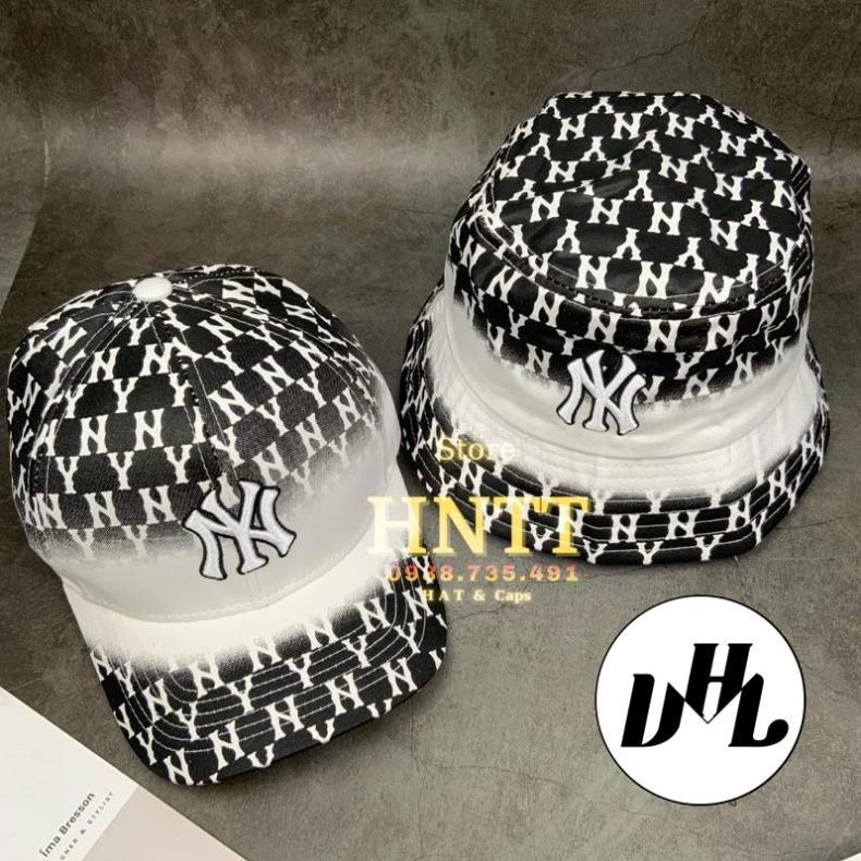Combo Nón NY in Trắng Đen Loang Màu Cực Hot Thời Trang Xịn Nam Nữ