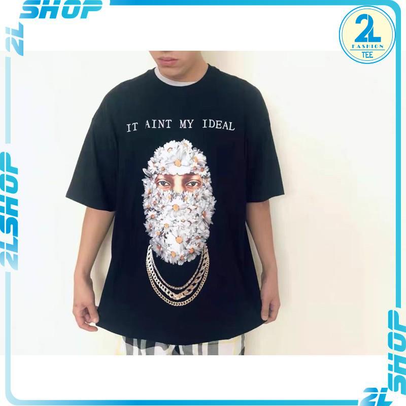 Áo thun unisex in hình Người bịt mặt hoa cúc IDEAL - Áo phông nam nữ ninza form thụng In Hình 5D nổi chất mềm đẹp