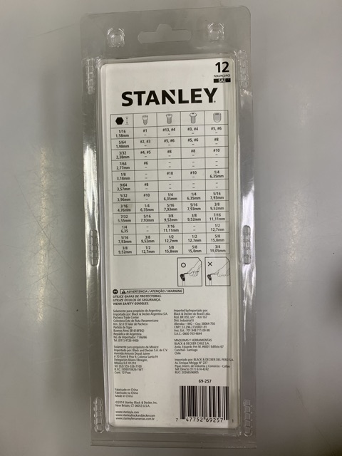 Bộ lục giác hệ inch 12 chi tiết Stanley 69-257