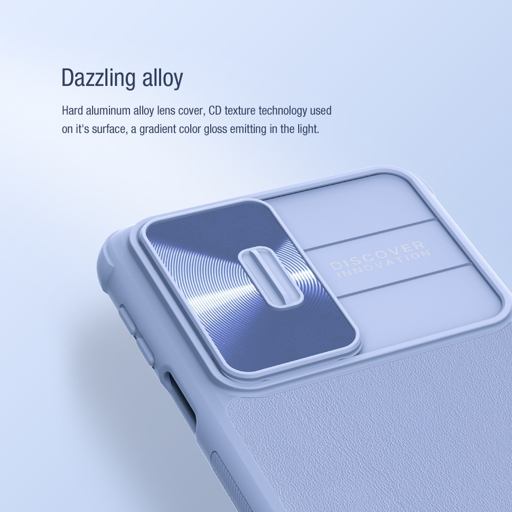 Ốp Điện Thoại Nillkin Bằng Da Màu Trơn Chống Sốc Có Nắp Trượt Bảo Vệ Camera Cho Motorola Edge X30